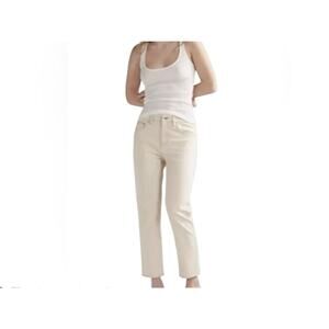 NWT PERFECT FOR SPRING THAKOON CLASSIC CROPPED JEANS ECRU SZ 4 MSRP $150